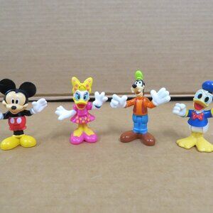 Disney Mattel Standing or Sitting Figures 2.5" (Lot of 4) Mickey Goofy Donald